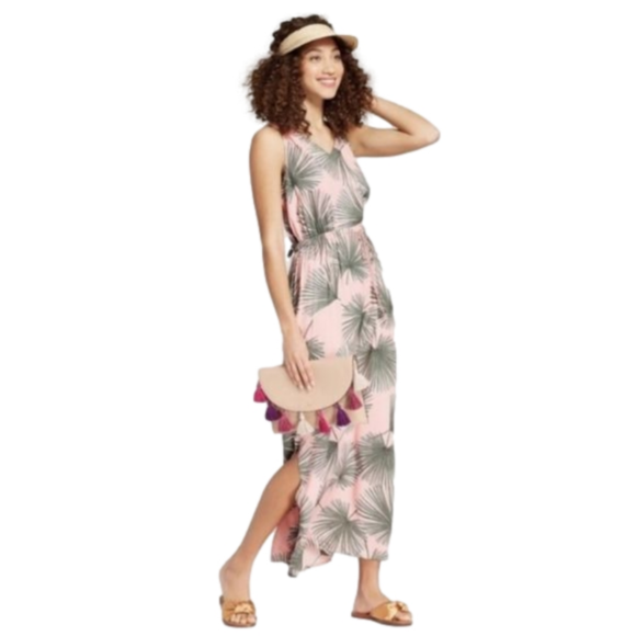 a new day Dresses & Skirts - A New Day Target Palm Leaf Print Maxi Dress in Pink size Small